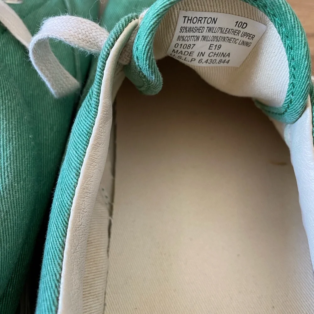 Ralph Lauren Green Canvas Boat Shoes - Size 10